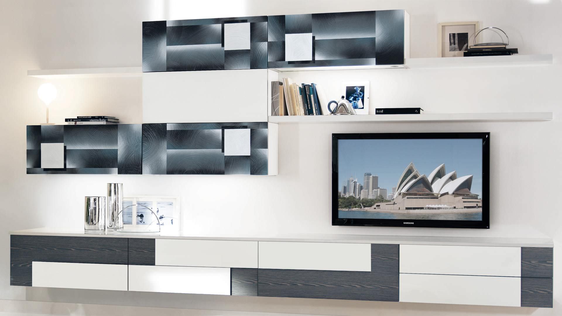 Moderne Wohnwand / Holz - CREATIVA - CUCINE LUBE - Videos Moderne Wohnwand / Holz - CREATIVA - CUCINE LUBE - Videos