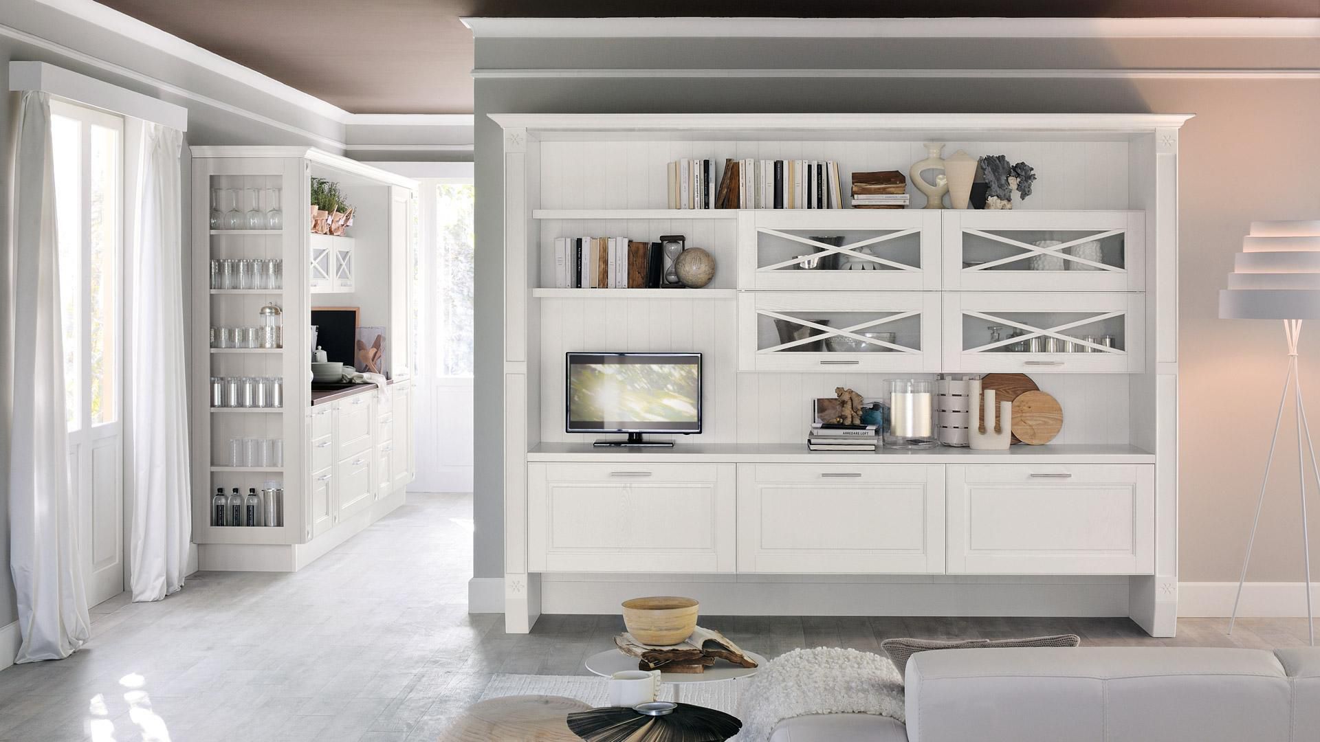 Wandmontierte Bibliothek / klassisch / Holz - AGNESE - CUCINE LUBE Wandmontierte Bibliothek / klassisch / Holz - AGNESE - CUCINE LUBE