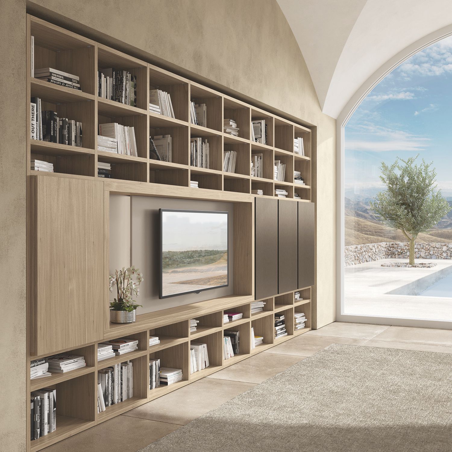 Modul Bücherregal TRENTA 02 Febal Casa hoch modern für