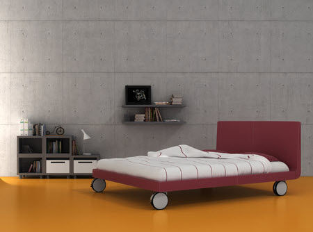 Einfaches Bett / modern / Kopfteil / mit Rollen - PROXY by Vicente ... Einfaches Bett / modern / Kopfteil / mit Rollen - PROXY by Vicente ...