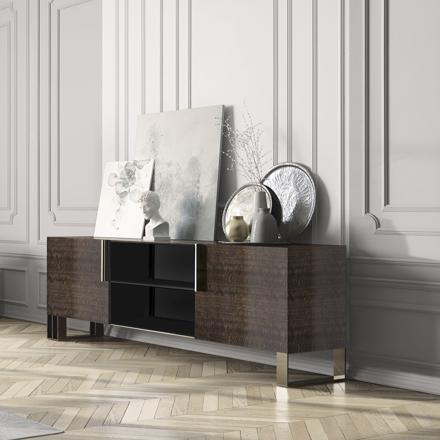 Modernes Sideboard Hug L Capital Collection Holz Metall Mit