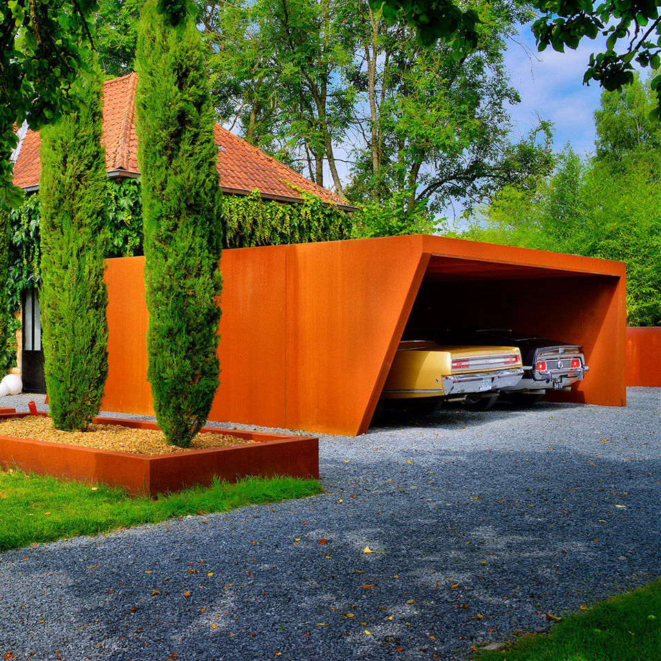 cortenstahl garten terrasse produkte, cortenstahl-carport - carport - lmt produkte, Design ideen