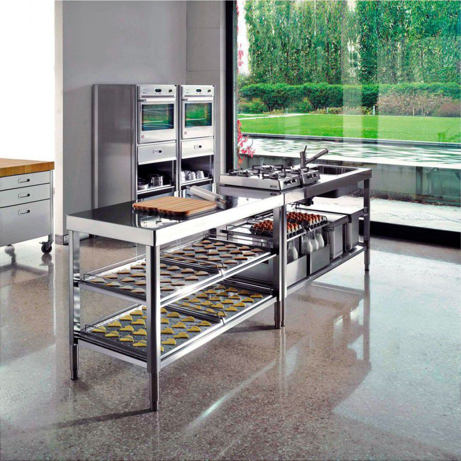 {Modulküche edelstahl
15} Moderne Küche / aus Edelstahl / Modul - 160 - ALPES-INOX | {Modulküche edelstahl
15}