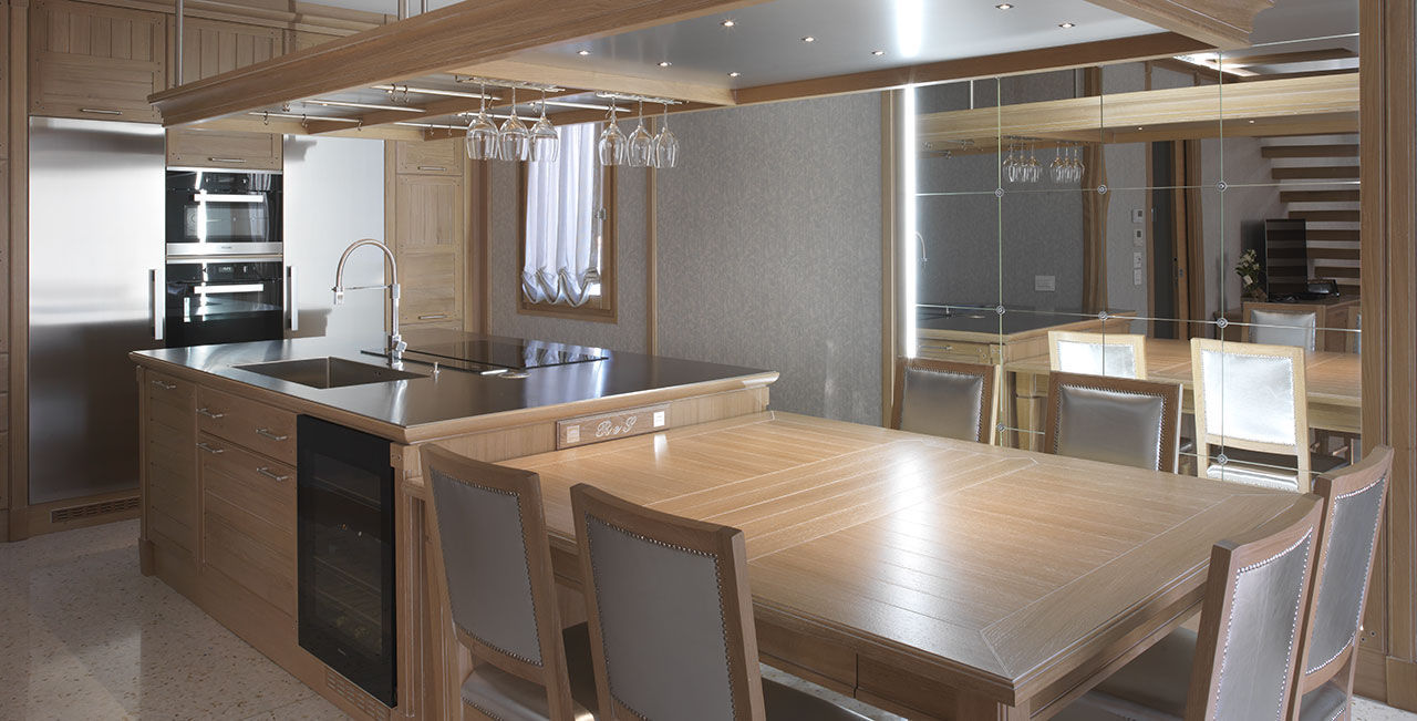 Moderne küche / holz / aus edelstahl / aus eiche bamboo ... Küche modern holz