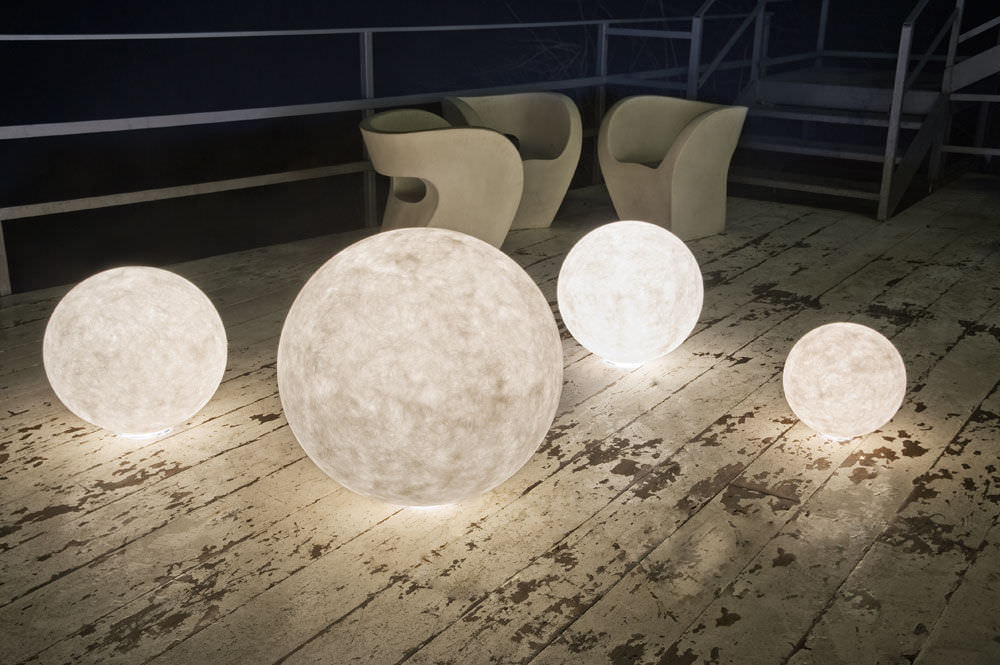 Bodenlampe / modern / aus Nebulite® / für Außenbereich - LUNA : EX ...