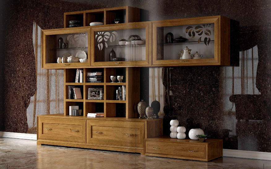 Moderner wohnzimmer wohnwand / holz la dolce vita stilema