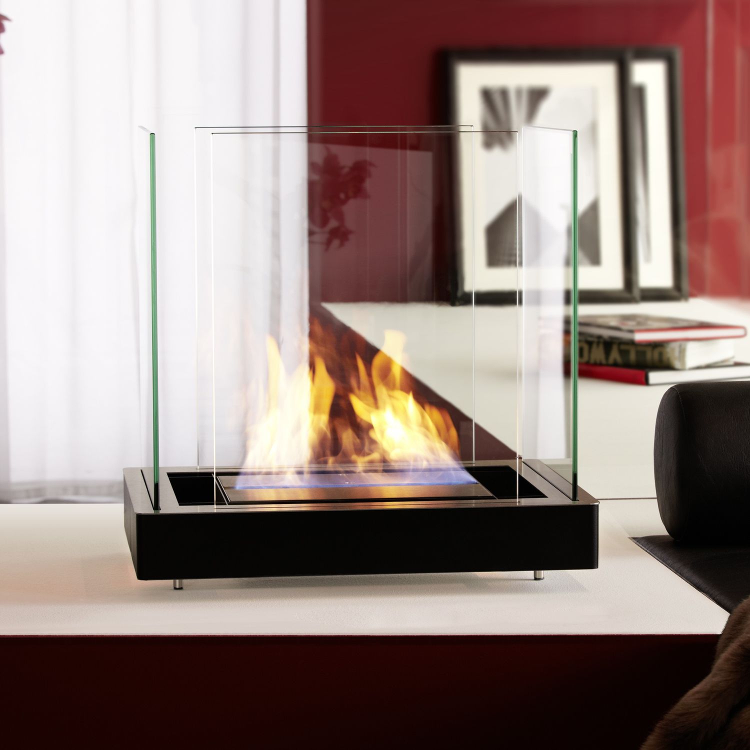 Rechteckige Bioethanol Brennkammer Top Flame Radius Design