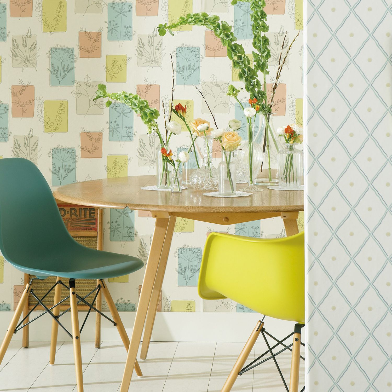 Moderne tapete / blumenmuster herbes c.1955 series the little ...