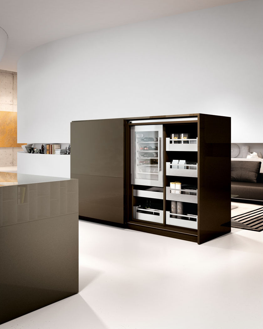Moderne küche holz kochinsel versteckte arca lineaquattro