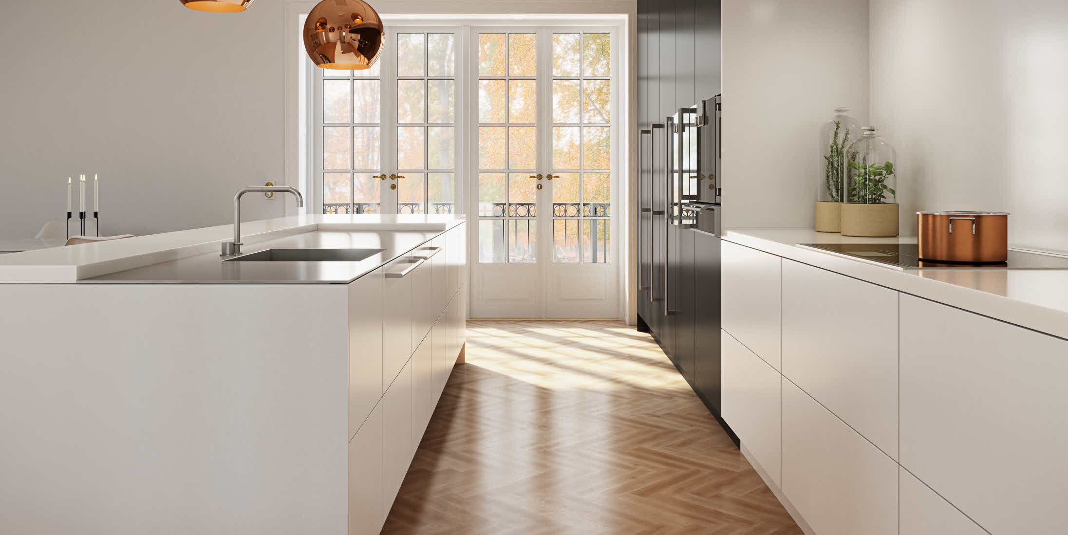 Moderne küche aus eiche holzfurnier kochinsel u series