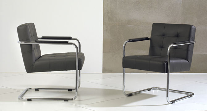 Moderner sessel / leder / kragarm granada machalke