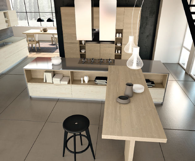 {Küche mit kochinsel und tisch
98} Moderne Küche / aus Massivholz / Holz / Kochinsel - TESI - F.LLI ... | {Küche mit kochinsel und tisch
98}