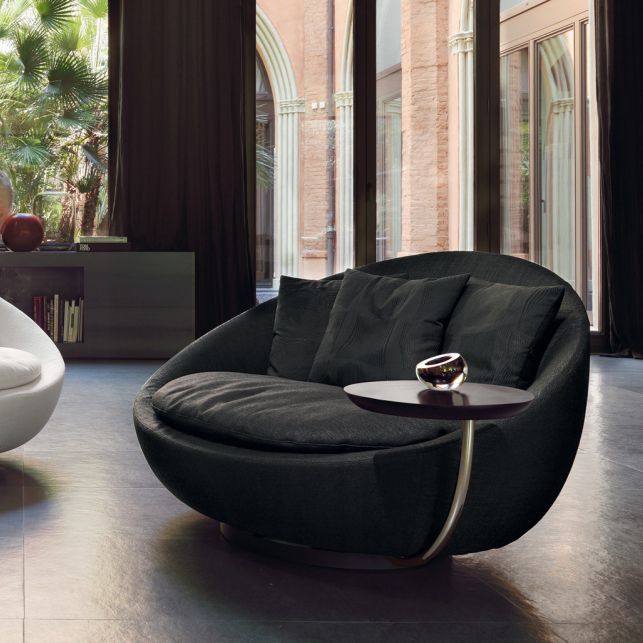 Moderner sessel / gewebe / leder / lackiertes metall lacoon by ...