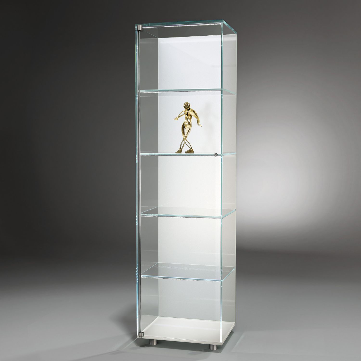 Moderne vitrine / aus edelstahl / glas / leucht solus dreieck gmbh