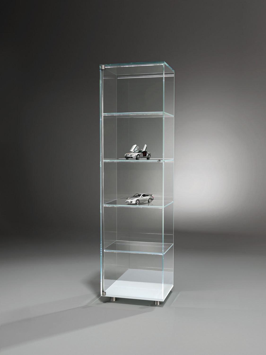 Moderne vitrine / aus edelstahl / glas / leucht solus dreieck gmbh