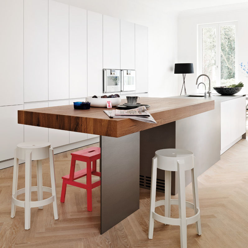 Moderne küche aus edelstahl laminat kochinsel house hamburg