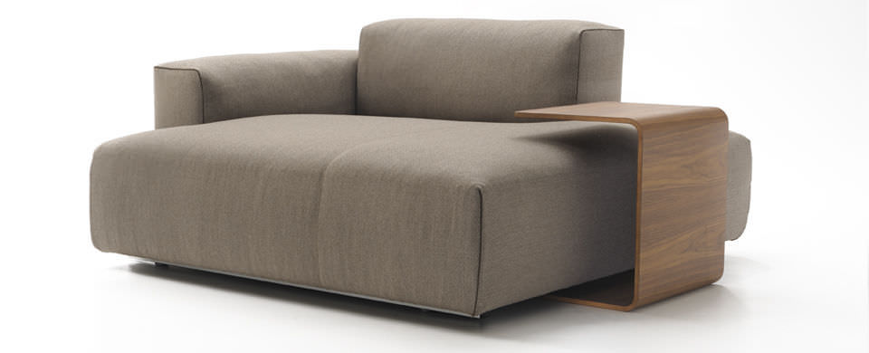 Moderner sessel / leder / mit integriertem tisch systema ...
