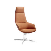 Moderner Sessel / Stoff / Leder / Aluminium