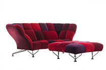 Modernes Sofa / Samt / 3 Plätze / mehrfarbig