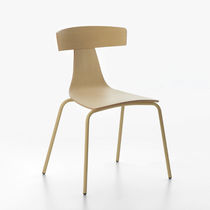 Moderner Stuhl / Polster / stapelbar / Holz
