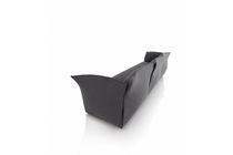 Modernes Sofa / Stoff / 3 Plätze / schwarz