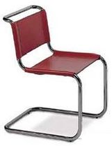 Bauhaus Design Leder-Stuhl auf Kufen DINETTE Arrben di Benvenuto Ottorino
