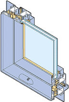 Doppelglas- Fl&uuml;gelfenster mit W&auml;rmesperre aus Aluminium ESPACE &reg; 50 TH INSTALLUX