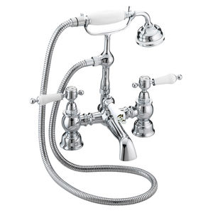 Mischbatterie für Badewanne / freistehend / verchromtes Metall / für Badezimmer