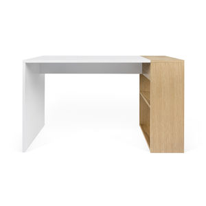 Schreibtisch aus Eiche / Holzfurnier / lackiertes Holz / modern