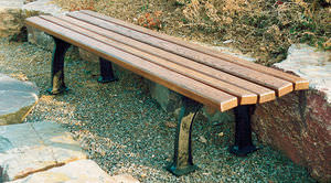 Parkbank / klassisch / Holz / aus Gusseisen