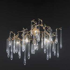klassische Wandleuchte / Bronze / Glas / Halogen