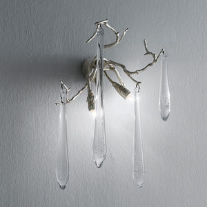 klassische Wandleuchte / Bronze / Glas / Halogen