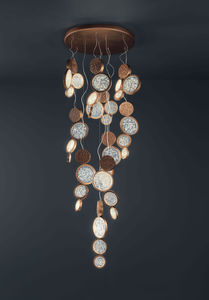 moderner Lüster / Glas / Bronze / LED