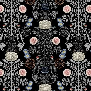 Möbelstoff / für Gardinen / Blumenmotive / Polyester