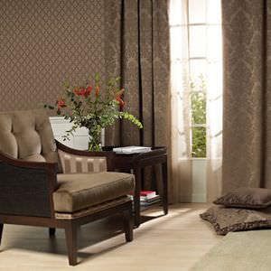 Möbelstoff / Blumenmotive / Baumwolle / Polyester