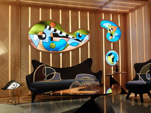 Dekorpaneel / Wandmontage / Glas / glatt