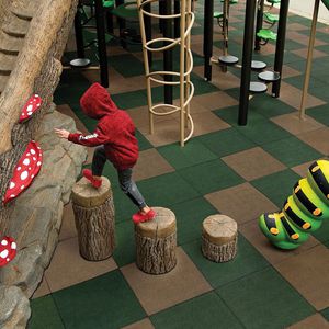 Fliesen-Bodenbelag / Recyclinggummi / für Spielplätze / gefärbte Beton-Optik