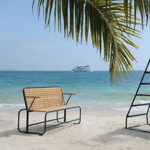 Tennisbank / modern / aus Teakholz / Aluminium