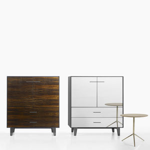 hohes Sideboard / modern / lackiertes MDF / Holzfurnier