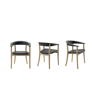 moderner Stuhl / Holz / Leder