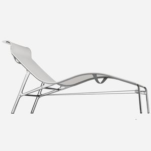 moderne Sonnenliege / aus Aluminiumguss / Leder / PVC
