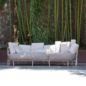 modernes Sofa / für den Garten / Acrylgewebe / Stahl