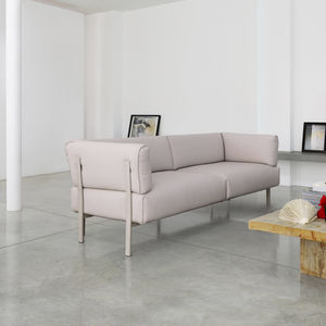 modernes Sofa / Stoff / Leder / Aluminium