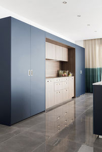 moderne Küche / Holzfurnier / Nussbaum / aus Marmor