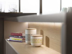 moderne Küche / Holzfurnier / aus Eiche / aus Corian®