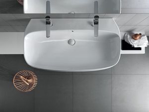 Wand-Waschbecken / Keramik / modern