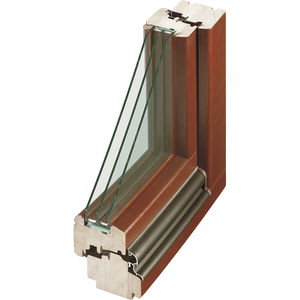 Flügelfenster / Holz / 3-Fach-Verglasung / mit Wärmedämmung