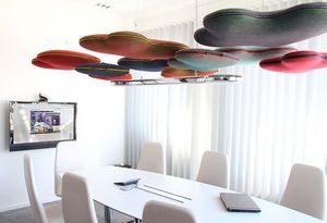 Akustikplatte für Decken / Textilfaser / 2 Sichtseiten / für Büro