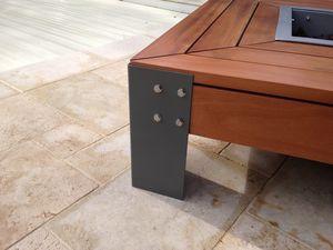 Garten-Feuerkorb / Holz / Holz / aus verzinktem Stahl