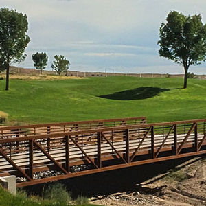 Fachwerk Brücke / Stahl / für Fußgänger